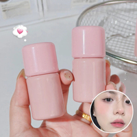Fard à joues liquide en gros sous marque privée avec applicateur éponge champignon, teinte rose minimaliste pour joues éclatantes, prix de gros