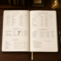 LABON Agenda de planification des études et de discipline personnalisé 2027 2028 A5 B5, Carnet à couverture rigide avec bordure dorée, Système de ciblage des objectifs et de productivité quotidienne