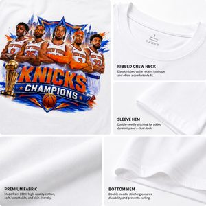 <span class=keywords><strong>Camiseta</strong></span> con diseño de campeones de <span class=keywords><strong>baloncesto</strong></span> de los <span class=keywords><strong>New</strong></span> <span class=keywords><strong>York</strong></span> <span class=keywords><strong>Knicks</strong></span>, <span class=keywords><strong>camiseta</strong></span> informal de algodón para hombre y mujer - Product Image 5