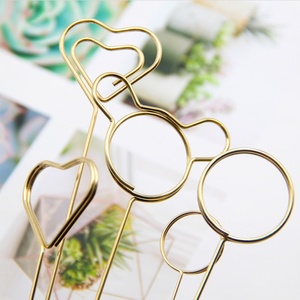Soporte de metal al por mayor para tarjetas florales, clips para tarjetas de lugar, soporte de metal para mensajes DIY para ramos, varillas para tarjetas de mensaje. - Product Image 1