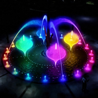 Fontaine musicale flottante en acier inoxydable, spectacle d'eau dansante à variété de couleurs, design moderne, écologique pour la décoration de jardin d'hôtel