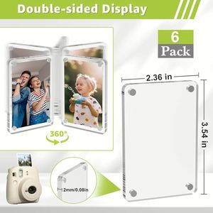 Aimants personnalisés transparents double face 2,36" x 3,54" pour affichage d'images, lot de 6 cadres photo en acrylique pour réfrigérateur - Product Image 2