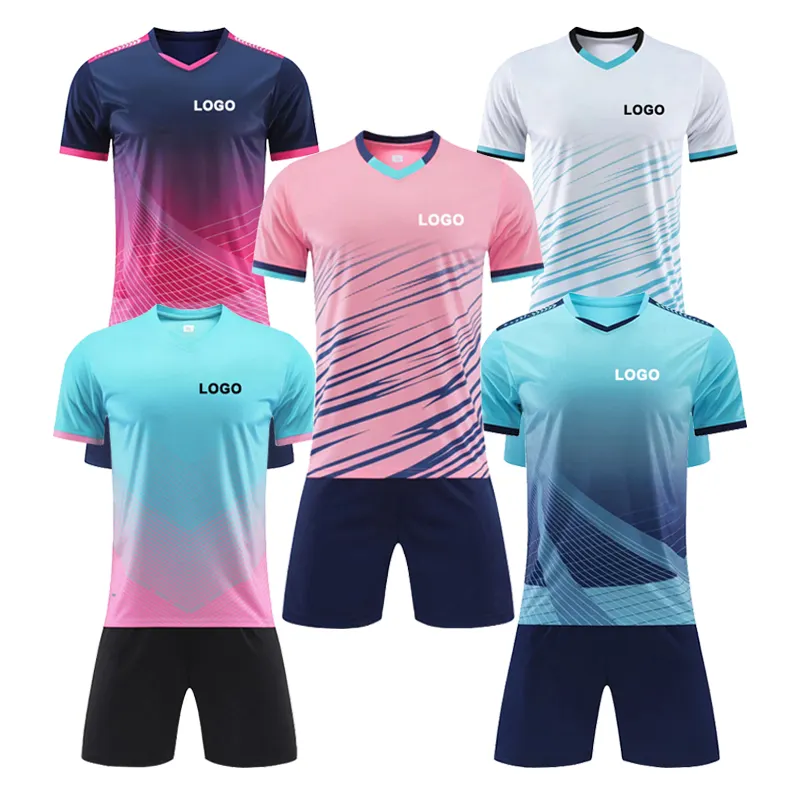 Wärme übertragung Druck Fußball Trikot Team Neueste Designs Jugend Fußball Wear Set Benutzer definierte Fußball Uniformen