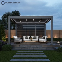 Pergola Bioclimatique Autoportante Prestige 4x4m en Aluminium Motorisée Électrique Étanche Écologique Anti-Neige Revêtement Poudré LED