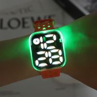 Jam Tangan LED Berkedip Lampu Malam Plastik Persegi Baru Jam Tangan Digital Jelly Pasangan Pelajar Pria dan Wanita Tren Fashion