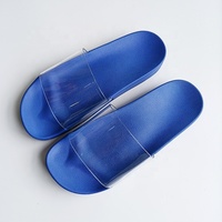 Sandales plates pour femme avec logo personnalisé, dessus transparent rose, design unique, chaussures en PVC pour filles, mode féminine