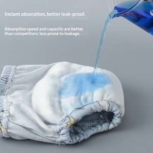 Culottes <span class=keywords><strong>d</strong></span>'<span class=keywords><strong>apprentissage</strong></span> lavables pour bébé, couvre-couches en gaze 6 couches, en coton respirant, anti-fuites 3D - Product Image 2