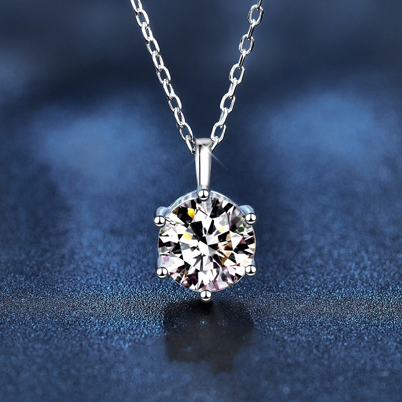 925 Silver Moissanite Pendant Necklace Muti