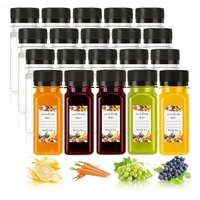 Botellas de Plástico Vacías de 2 oz para Muestras de Jugo, Recipientes Reutilizables de PET para Bebidas, Tapas a Prueba de Manipulación, a Prueba de Fugas, para Bebidas Energéticas y Refrescos