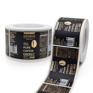 Etiqueta adhesiva de vinilo mate de Color CMYK de alta calidad con impresión UV para envasado de alimentos, uso en Piruleta de sándwich de Pizza de aceite de caramelo - Product Image 1