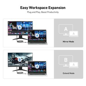 Câble BENFEI USB C vers <span class=keywords><strong>HDMI</strong></span> 1,8 mètre 4K60Hz Coque en aluminium Nylon tressé <span class=keywords><strong>Thunderbolt</strong></span> Type C vers <span class=keywords><strong>HDMI</strong></span> - Product Image 4