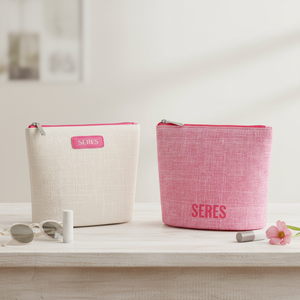 Pochette cosmétique durable en lin naturel, fermeture éclair, sac de beauté minimaliste, 7x6x2 pouces, multi-usages - Product Image 6