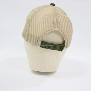 Gorra de béisbol de pana bordada personalizada con malla trasera ajustable, estilo camionero, premium vintage para uso promocional y diario - Product Image 5