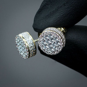 Orecchini a Perno Rotondi Unisex con Brillantini, Stile Semplice e Urbano, Gioielli per Orecchie con Micro Pavé - Product Image 3