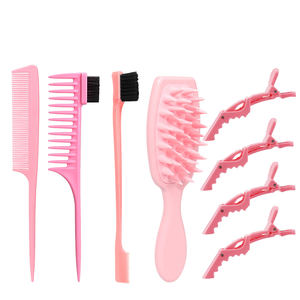 Kadın saç tarak seti timsah saç klipleri sıçan kuyruk tarak kenar fırçalar Detangling Hairbrush Teasing haircurly kıvırcık <span class=keywords><strong>Hiar</strong></span> araçları için - Product Image 6