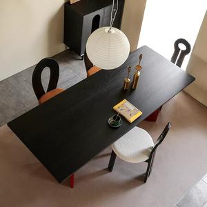 Table à manger <span class=keywords><strong>scandinave</strong></span> en bois massif de style Wabi-Sabi Mobilier rectangulaire rétro pour la maison avec établi design Chaise de bureau - Product Image 2