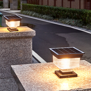 Pilastro <span class=keywords><strong>solare</strong></span> luci luci <span class=keywords><strong>luce</strong></span> cancello esterno montaggio colonna a <span class=keywords><strong>Led</strong></span> moderna testa quadrata da parete cortile pilastro <span class=keywords><strong>solare</strong></span> - Product Image 3