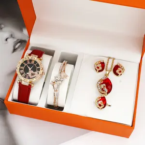 2023 yılında yüksek estetik değeri olan kadınlar için saatler, niş tam elmas bilezik, takı kolye, hediye kutu seti, Wristpatch
