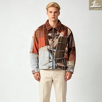 Blouson Bomber d'Hiver 2026 pour Homme, Manteau Lourd en Jacquard Tissé, Veste Zippée Style Tapisserie