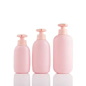 Botella de plástico para champú, color rosa mate, tacto suave, 250Ml, 300Ml, 500Ml