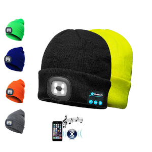 Tai Nghe Bluetooth Thông Minh Không Dây Đèn <span class=keywords><strong>Led</strong></span> Âm Nhạc Mũ Len Tai Nghe Mũ Loa Loa Ngoài Để Chiếu Sáng Ngoài Trời - Product Image 4