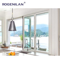 Porte-fenêtre pliante en aluminium Rogenilan AS2047 résistante aux ouragans, 3 panneaux en verre, accordéon, fenêtres de maison Maimi