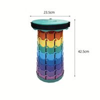Tabourets pliants ronds de couleur arc-en-ciel faciles à ranger, tabourets pliants XXL pour le camping