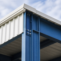 Structure en acier préfabriquée à portique double pente pour entrepôt, bâtiment métallique à travée unique pour stockage, directement de l'usine