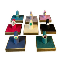 Présentoir de bijoux d'anneau en métal de support de bague de doigt multicolore en gros