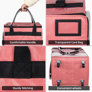 100% Polyester 600D Fabric <b>Foldable</b> Shopping <b>Cart</b> Folding with Wheel Oxford Trolley Handles <b>Foldable</b> Polyester Grocery Tote - Product Image 3