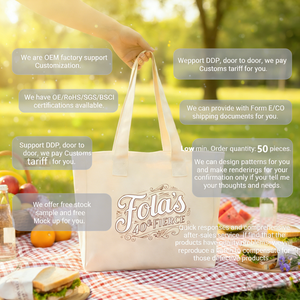 Nuova Collezione 2026: Borsa Grande in Tela di Cotone Beige con Logo Personalizzato, Riutilizzabile, Stile London Tote con Cerniera - Product Image 2