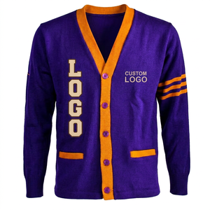 Wholesale Custom Logo OEM & ODM Autumn/Winter <b>Cardigan</b> sweaters v-neck full sleeves for schools/colleges & university - Product Image 1