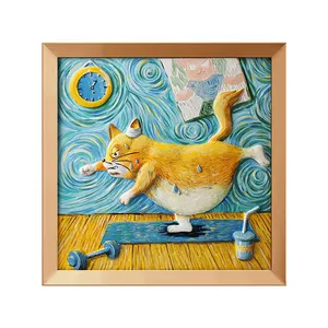 Relife Kotak Hadiah Natal, Hadiah Natal Van Gogh Asli Lukisan Buatan Tangan DIY Gambar Kartun Dekorasi Seni Diy