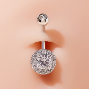 <span class=keywords><strong>Piercing</strong></span> all'<span class=keywords><strong>Ombelico</strong></span> in Acciaio Chirurgico 316L con Zirconi CZ Rotondi, Gioiello per il Corpo Ipoallergenico in <span class=keywords><strong>Argento</strong></span>, Oro e Oro Rosa - Product Image 5