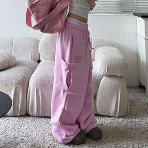 OEM ODM Custom Women <b>Summer</b> Street Drawstring <b>Pants</b> Casual High Waist Straight Stacked Sweat <b>Pants</b> - Product Image 3