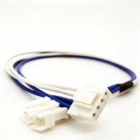 Ensemble de faisceaux de câbles personnalisés à 4 broches avec fils bleus et blancs, connecteurs en plastique pour la connexion interne des équipements d'automatisation