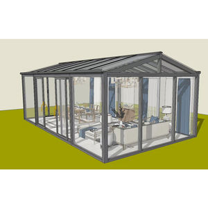 Cerramiento <span class=keywords><strong>de</strong></span> patio portátil solarium pre Fab pérgola independiente terrazas verticales ventanas casas <span class=keywords><strong>de</strong></span> vidrio - Product Image 6