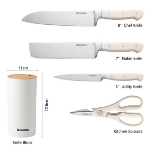 Professional Kitchen <strong>Knife</strong> <strong>Set</strong> 5pcs Stainless Steel <strong>Sharp</strong> ABS Handle Kitchen Shear Kitchen Chef <strong>Knife</strong> <strong>Set</strong> With PP Block <strong>Set</strong> - Product Image 5