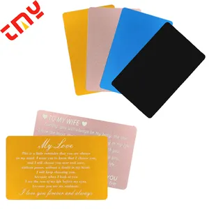 Wholesale Custom Design Anodized Aluminum Blank Metal Business Cards 0.8MM For Laser Engraving