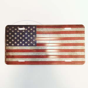 Plaques <span class=keywords><strong>d</strong></span>'<span class=keywords><strong>immatriculation</strong></span> de voiture en aluminium 3D embossées, style vintage, drapeau américain USA, pour la <span class=keywords><strong>d</strong></span>écoration des véhicules - Product Image 2