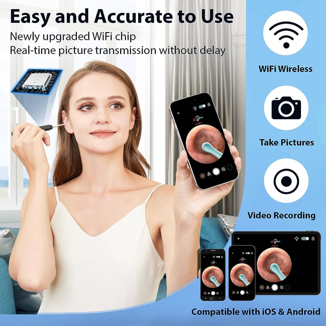 Net Camera Cross-border Hot Wireless Visual Ear Pick HD LED Ear Camera Cleaner Endoscope Camera
