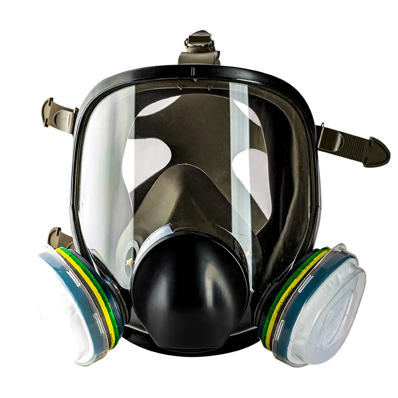 PPE زائد EN 136 مصدق المنشط الكربون كبيرة شاشة سيليكون كامل الوجه قناع واقي من الغاز مع رخيصة الثمن