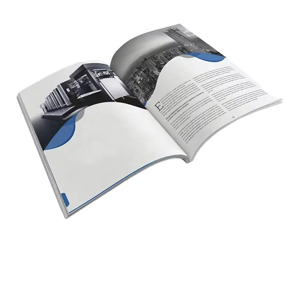 OEM Offset Printing Service Custom Perfect Bound Magazine Booklet Colour Brochure Printing