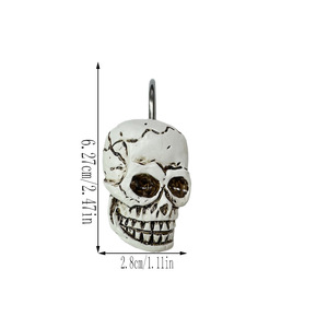 Skull Shaped Resin Shower <b>Curtain</b> <b>Hooks</b> Milky Color Single <b>Hook</b> Bathroom Bedroom Decor 20-30KG Load Capacity - Product Image 3