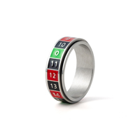 Bague anti-stress rotative de haute qualité pour homme, en acier inoxydable, avec chiffres de cartes à jouer, bijou anti-anxiété