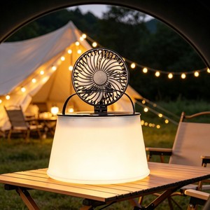 Ztarx Inflatable Led Camping Fan With <b>Light</b> Tabletop Outdoor Portable Folding Fan For Tent Use - Product Image 2