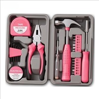 Kit d'outils ménagers 24 pièces avec mètre ruban 2m, pinces, marteau, tournevis, clés hexagonales, étui rigide, garantie OEM 3 ans