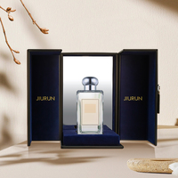 Boîte Cadeau Luxe à Design Personnalisé, Noire, à Double Porte, en Carton Rigide pour Flacon de Parfum Vide, Emballage de Parfum