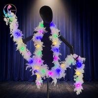 Boa en plumes de dinde LED 40g 60g 80g, écharpe Chandelle pour Carnaval, Halloween, Mariage, Fête, Scène, Noël, Décoration de Costume