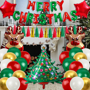 BLN Lot de 5 ballons de Noël en aluminium – Père Noël, Bonhomme de neige, Renne, Elfe – Ballons Mylar pour décorations de fêtes – Vente en gros - Product Image 2